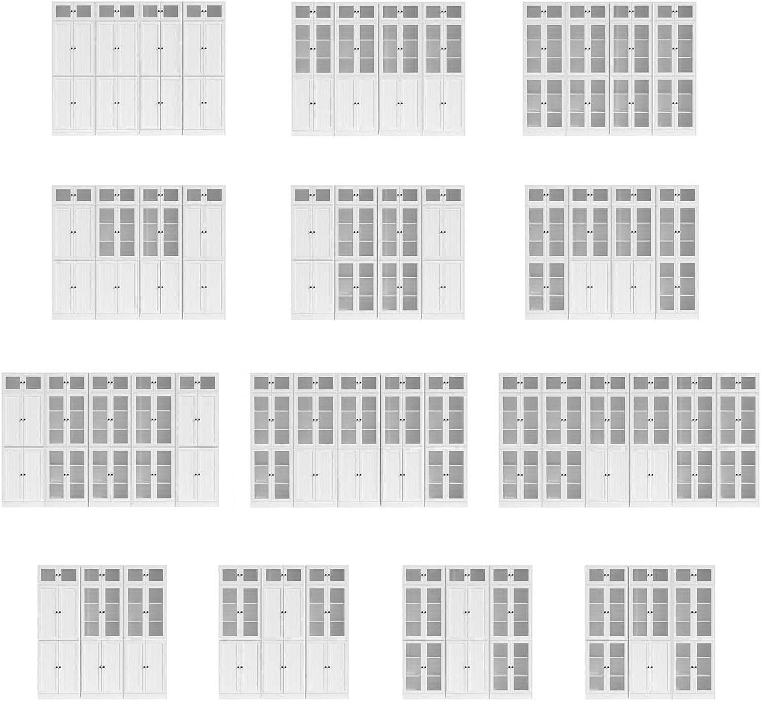 VOWNER Kitchen Pantry Storage Cabinet, DIY Large Pantry Cabinet with Doors and Shelves, 7-Tier Laundry Room Cabinets, 85.5" Tall Storage Cabinets for Dining Room, Home Office (White)