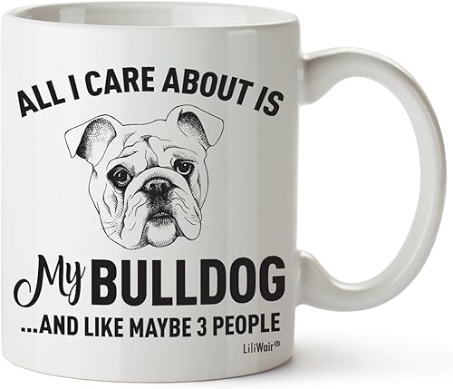 Bulldog Mom Gifts Mug For Christmas Women Men Dad Decor Lover Decor Stuff I Love Bulldogs Accesorios de café Talking Art Apparel Funny Birthday Gift