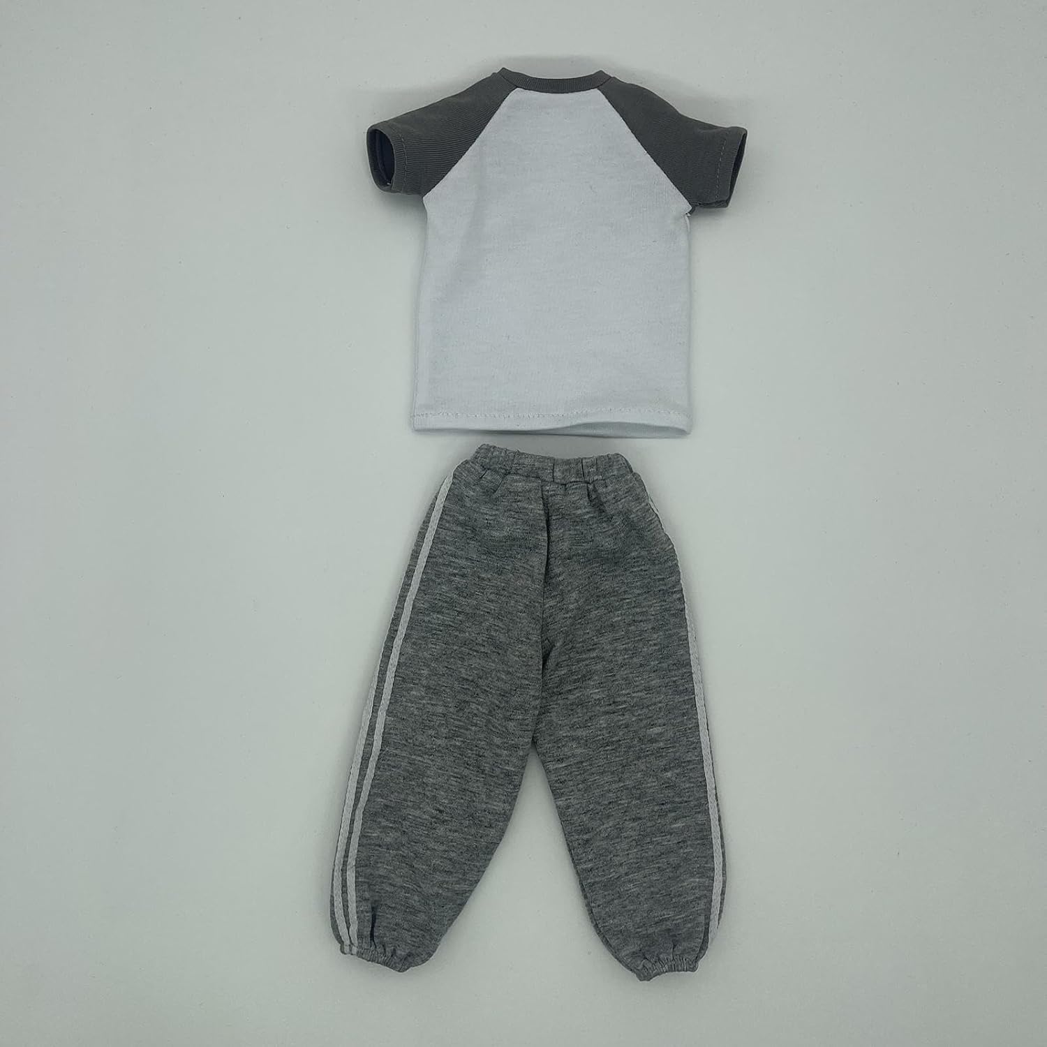 1/6 Men's T-Shirt with Pants Clothes Miniature Handmade Doll Clothes Suit for 12in, Gray