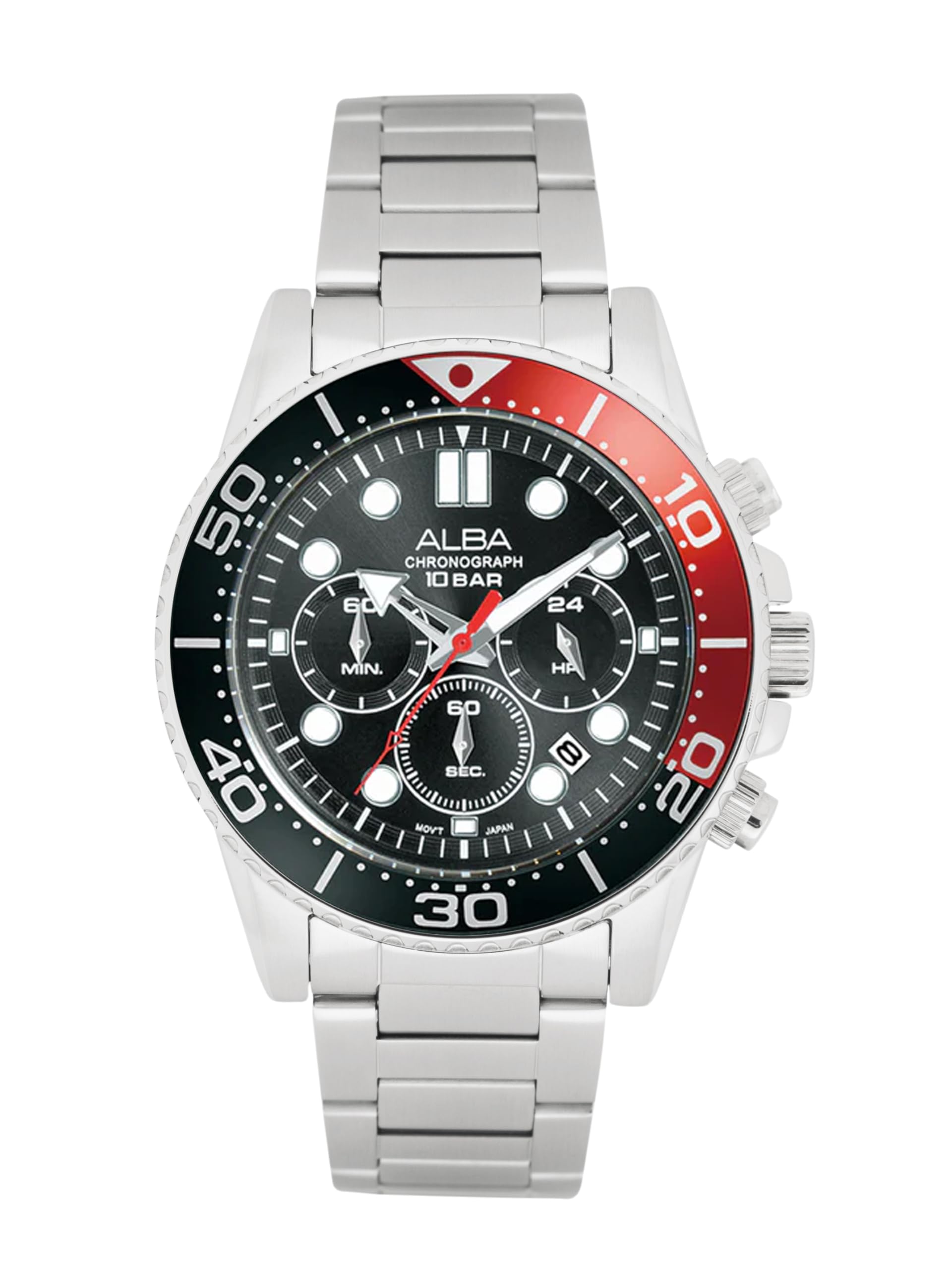 Alba Stainless Steel Men Analog Wristwatch At3J37X1, Black Dial, Silver Band (B0CD82SVK1) Amazon Price History, Amazon Price Tracker