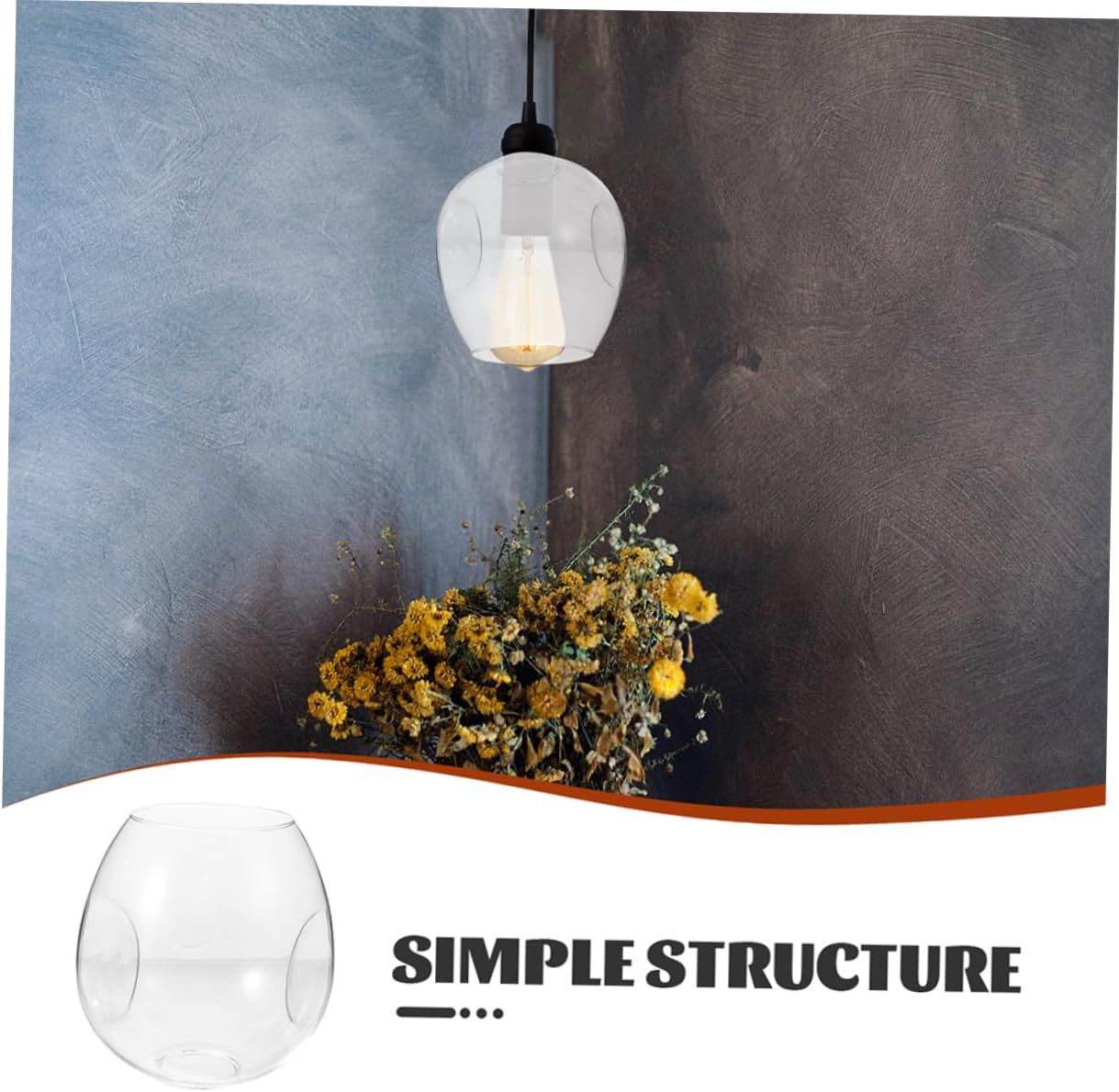 LIFKOME Bubble Lamp Shade Lampshade-shaped Light Glass Lampshade Replacement Chandeliers Lamp Shade for Living Ceiling Fan Globe Easy Installation