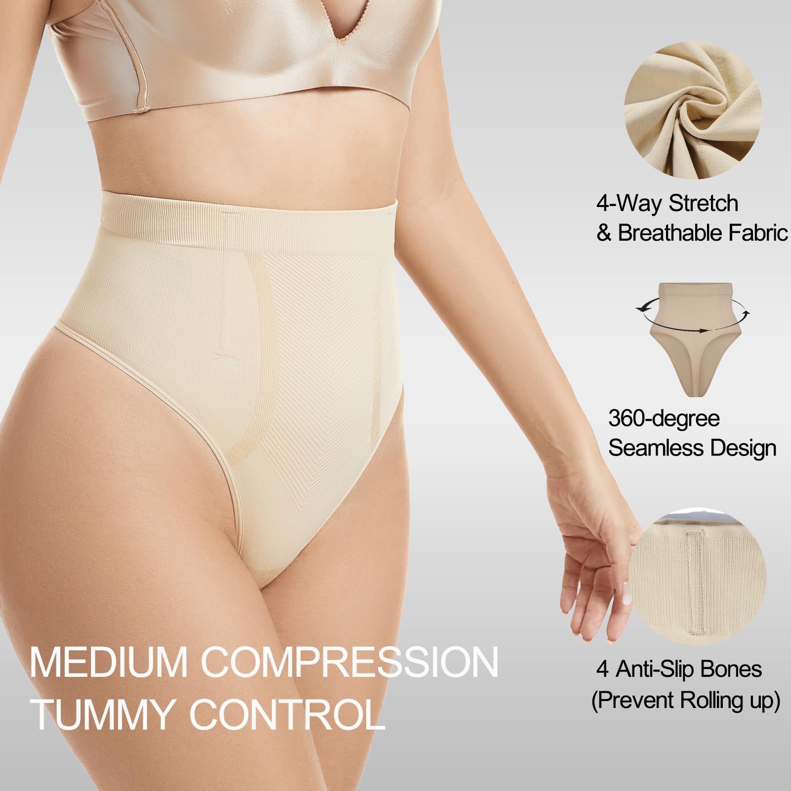 KSKshape Bielizna modelująca brzuch stringi dla kobiet wyszczuplające stringi bezszwowe bielizna modelująca sylwetkę