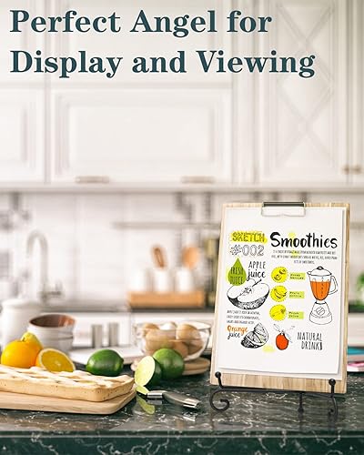 Miniatura 4 de Soporte de exhibición de hierro, 10 paquetes, soporte de placa de 10 pulgadas, soporte de fotos para exhibición, soporte de caballete plegable negro