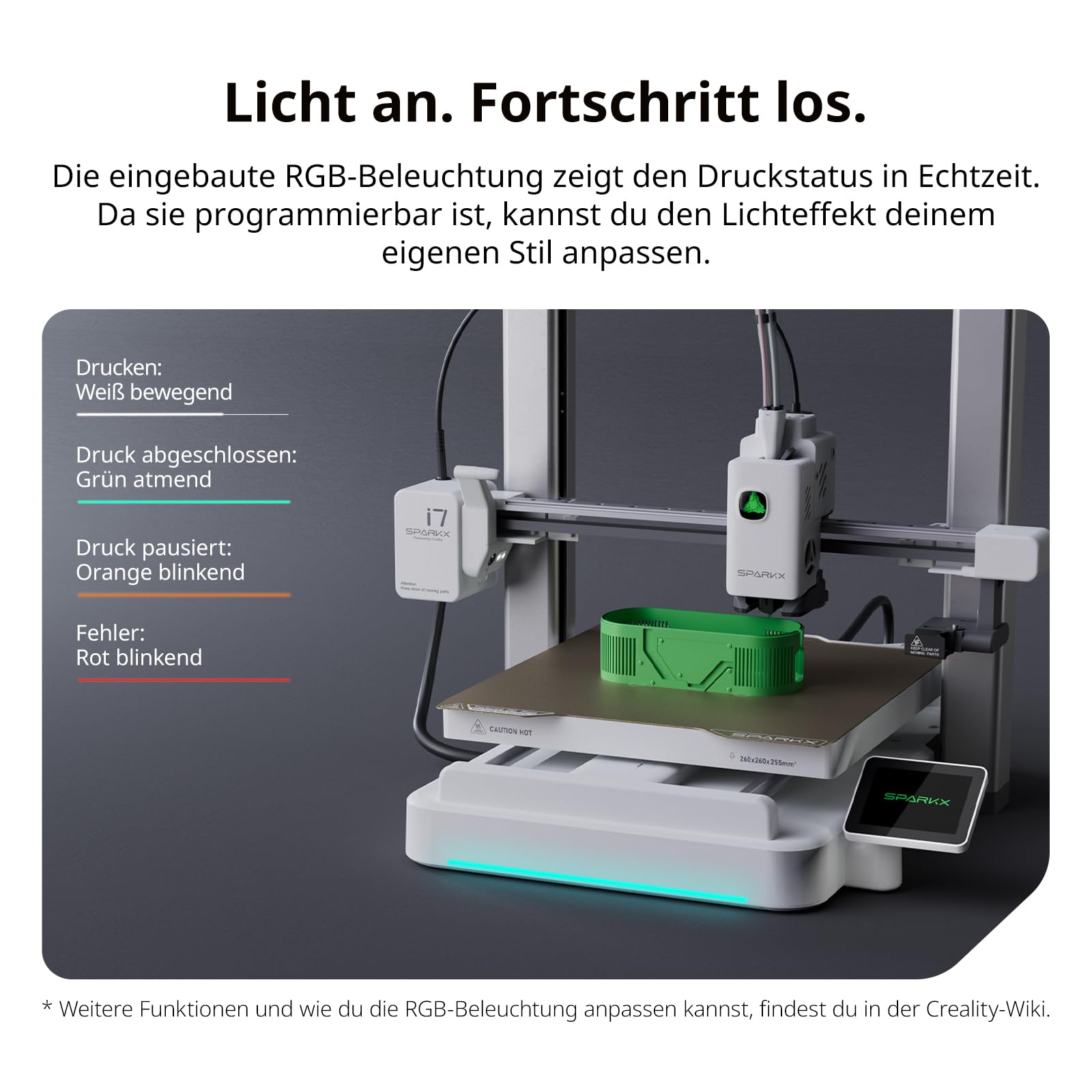 Stampante 3D Creality SPARKX i7, Modellazione 3D da foto con IA, Stampa multicolore pronta, Livellamento automatico, Stampante 3D FDM desktop per principianti (SPARKX i7)