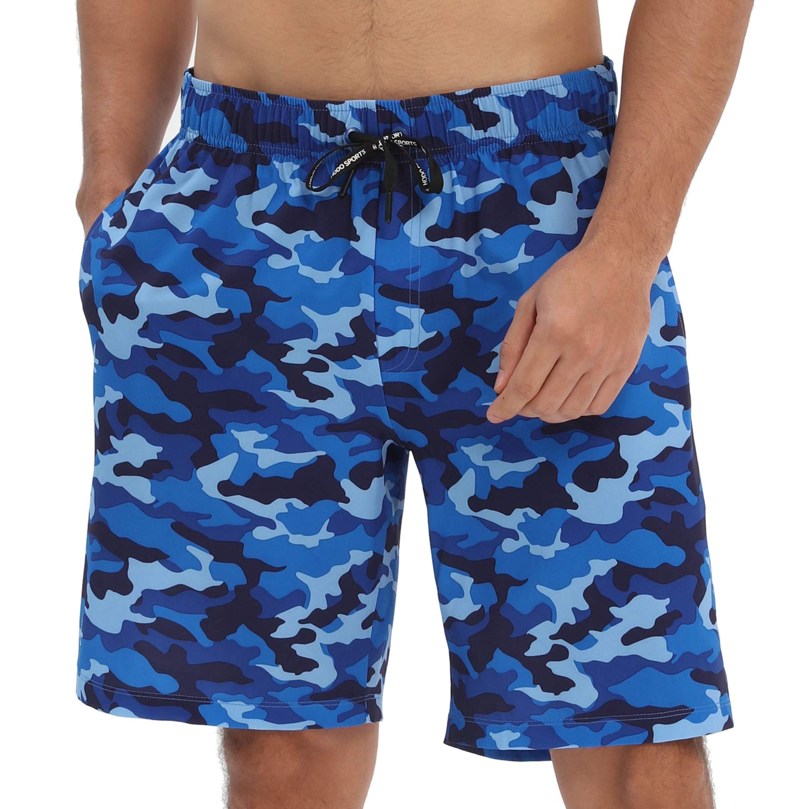 hodo Mens Swim Trunks 9" Quick-Dry Swim Shorts Blue Camo-picture-52
