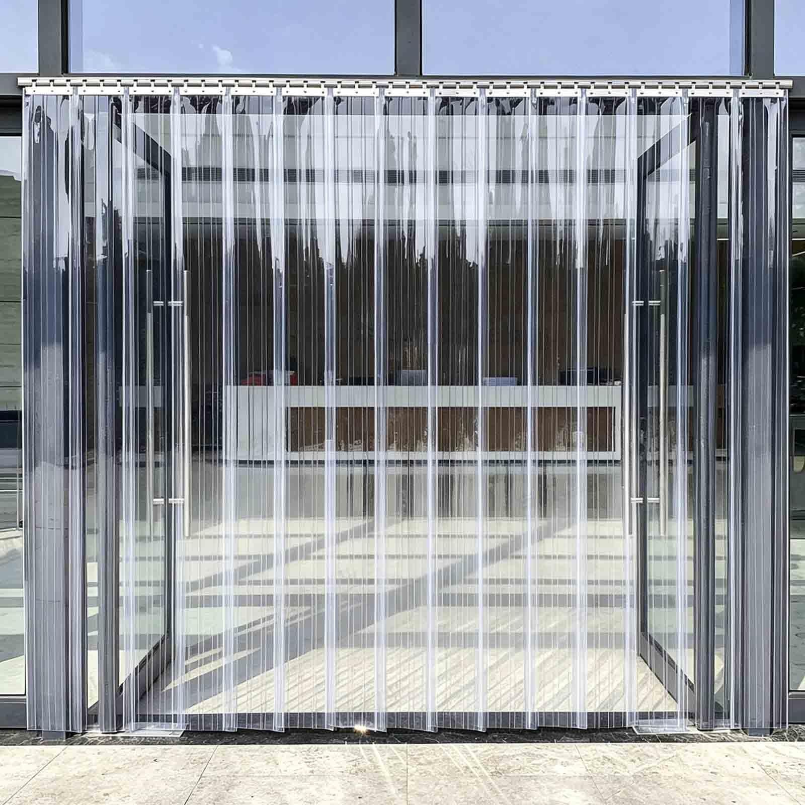Rideau À Lanière PVC Transparent Rideaux À Lamelles Verticales Rideau de Porte lanières Plastique Anti Chaleur Rideaux D'extérieur Imperméable(1.2mm,W15cmxH220cm)