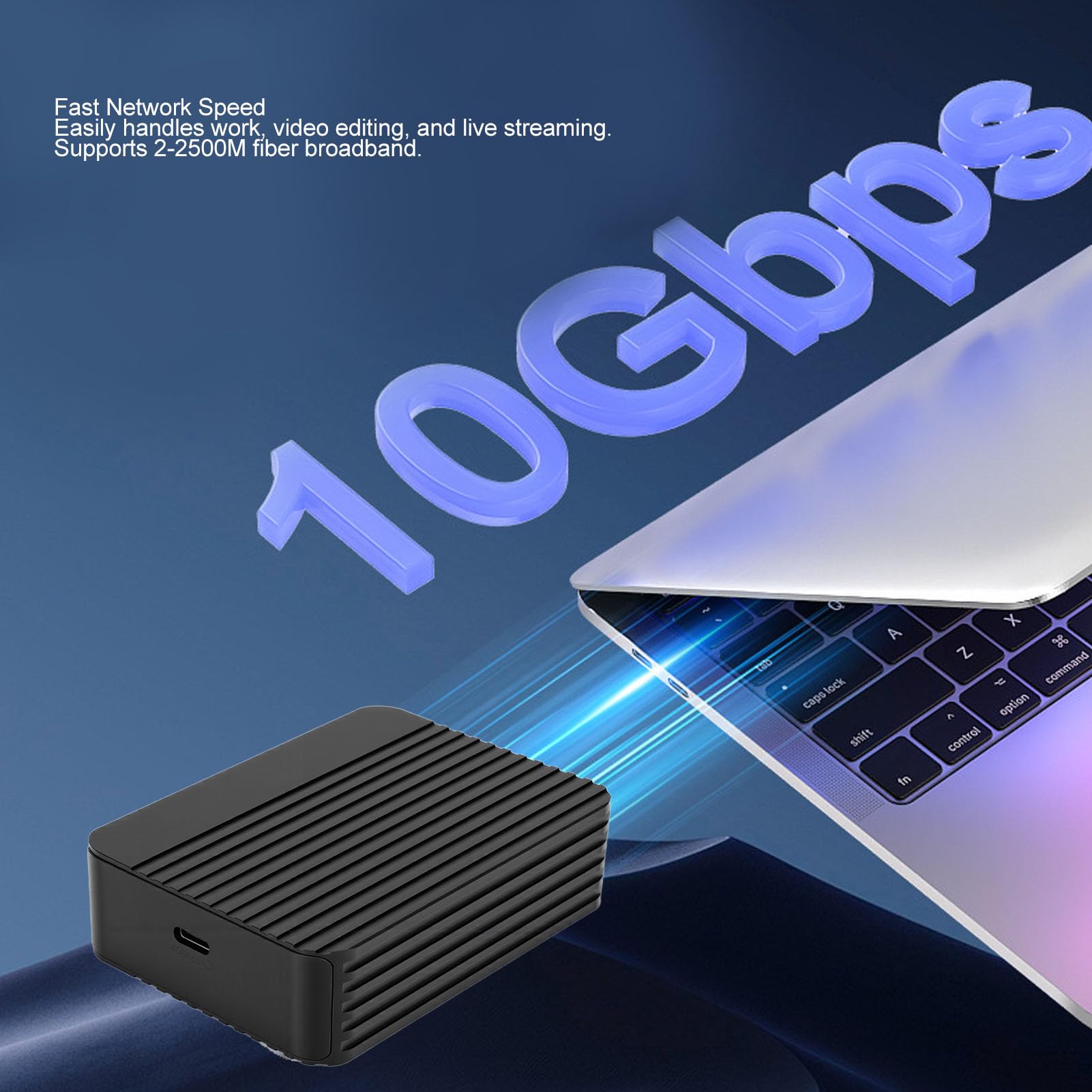 Adattatore Ethernet da 10 Gb, Porta USB4 a RJ45 Ad Alta velocità Supporta 10 Gbps 5 Gbps 2,5 1 100 Mbps, con Controller Principale Intelligente, per Dispositivi OS X 3 4