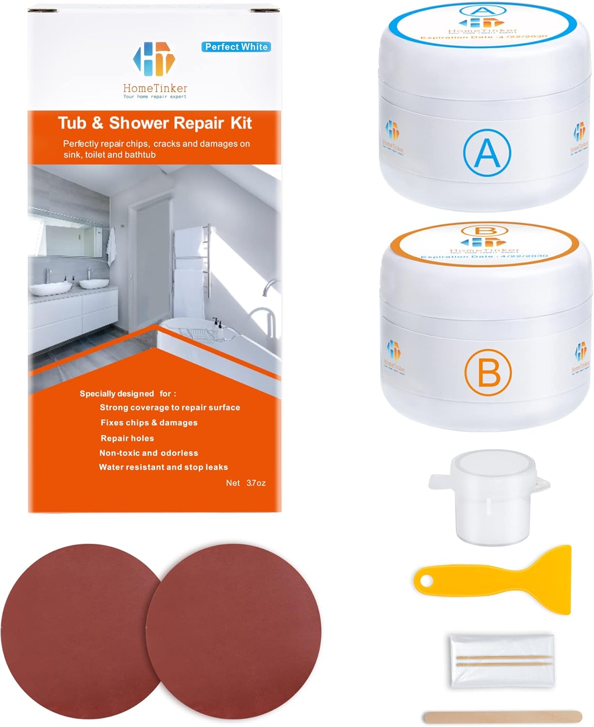 Porcelain Repair Kit White, Bathtub Repair Kit White, Tub Repair Kit