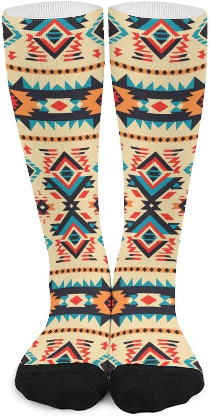 Knee High Socks Native American Long Tube Boot Seamless Toe