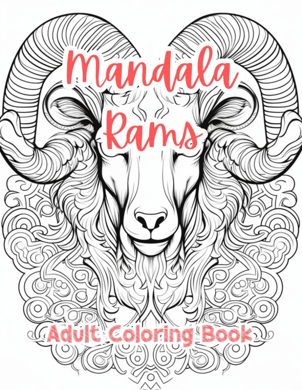 Mandala Rams Coloring Pages For Adults Coloring Book For Adults Printable Stress Relief Anxiety Relief Gift Color Book Coloring Sheets Coloration By ... I (Intricate Mandala Patterns For Adults)