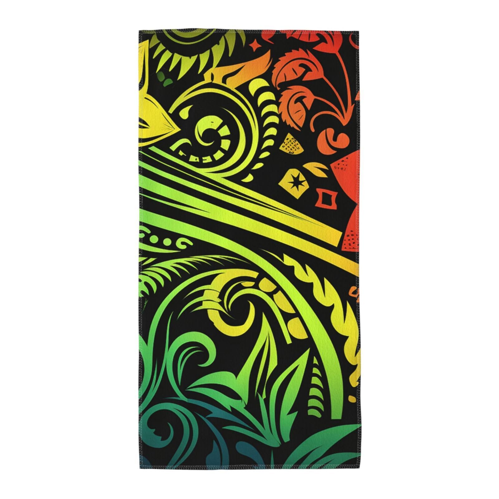 FekiLoot Absorbent Hand Towels 12"X24" Decorative Bathroom Towel Soft Microfiber Face Towel Hawaiian Tribal Style Dish Kitchen Towels for Bathroom Kitchen Hotel Spa Bath Towels