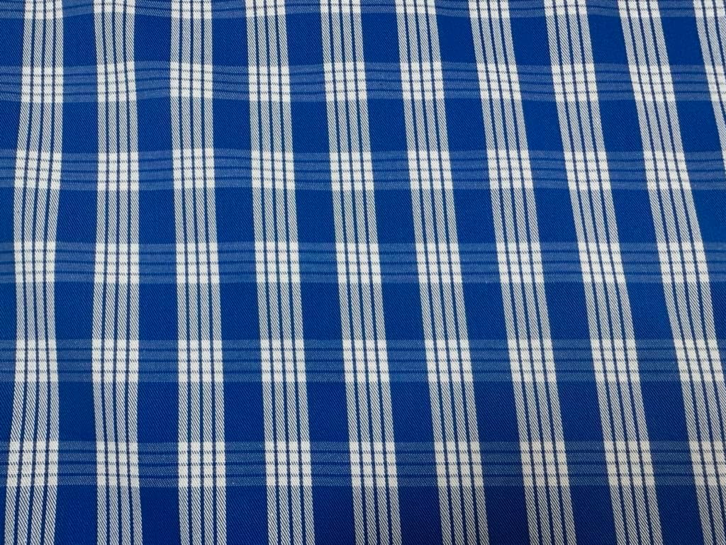 Royal Blue Woven Palaka 100% Cotton Fabric Sold by The Yard