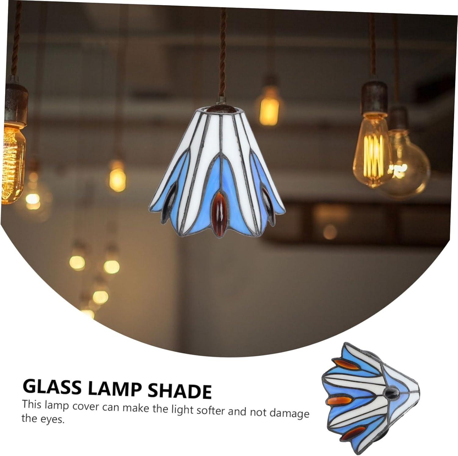 Decorative Glass Lampshade -style Light Cover for Pendant Table and Wall Lamps Easy Installation Craft Accessory for Home