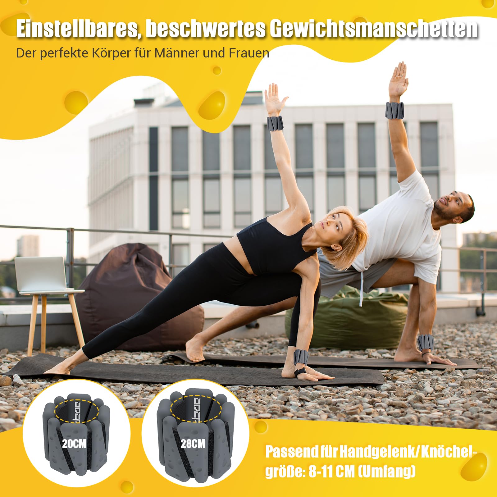 POWER GUIDANCE Gewichtsmanschetten - Verstellbar 0,45kg Für Training