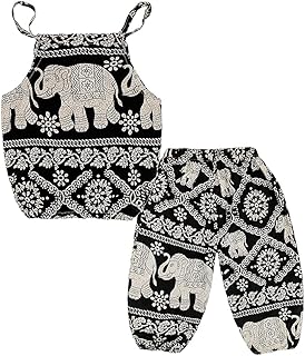 Baby Girls Boho Elephant Tops Harem Pants 2 Piece Outfits