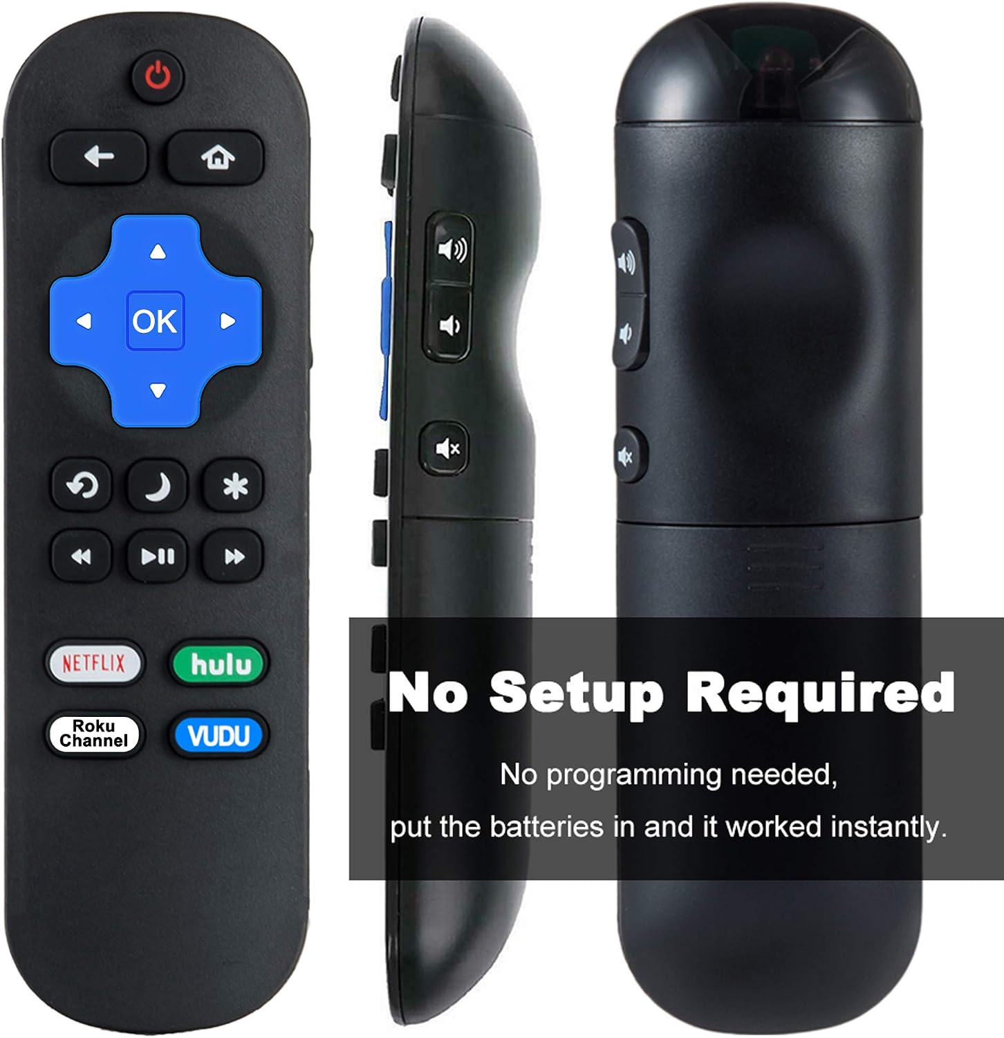 Replacement Remote Compatible with All Onn Roku TV Remote, No Setup Required Universal for Onn Roku TV Remote Replacement RC-ALIR / RC439, Compatible with Onn 100007147 Roku TV Remote