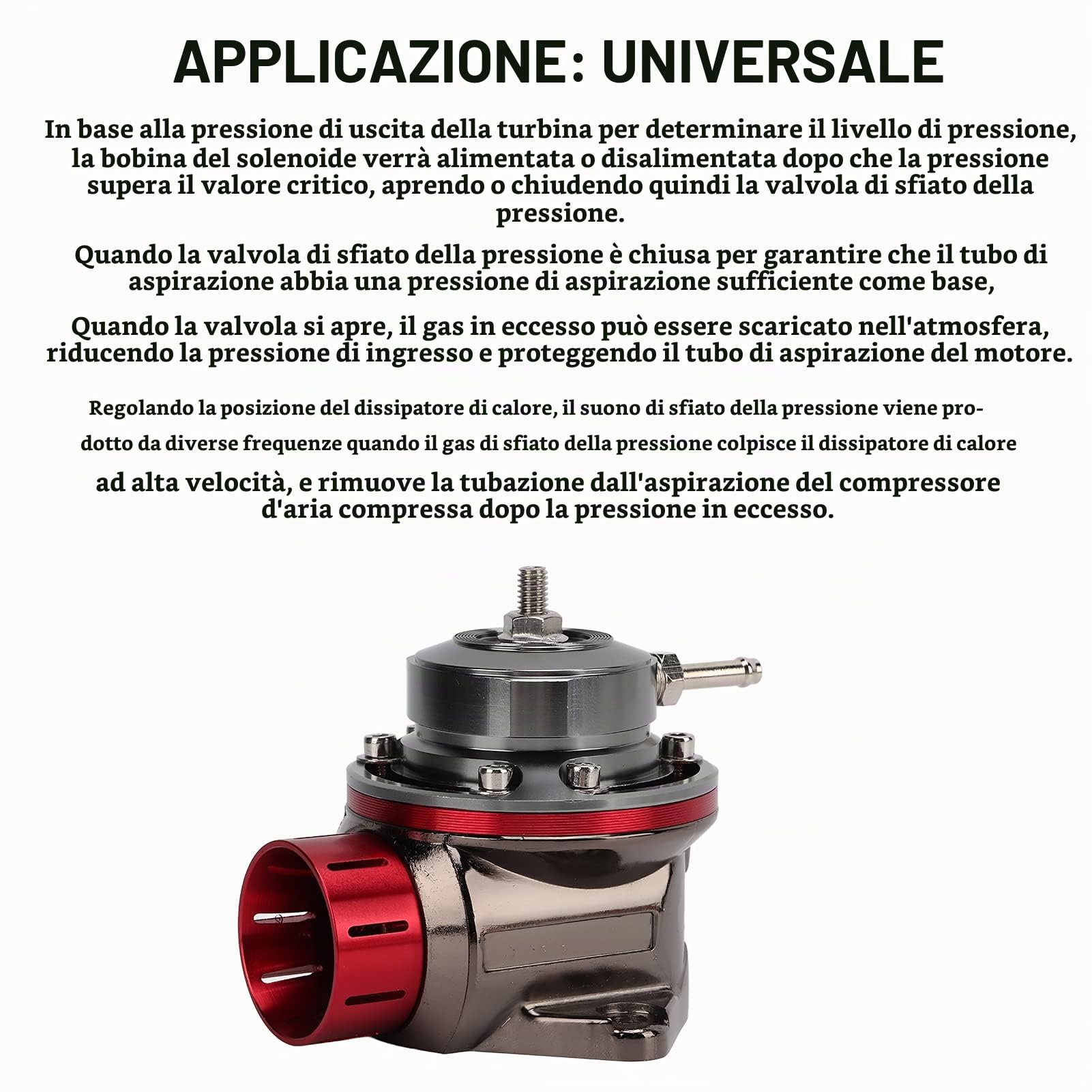 Kit valvola di soffiaggio, kit valvola di scarico ricircolante, valvola di sfiato turbo BOV mm, lunghezza 65 mm, modifica universale (blu)