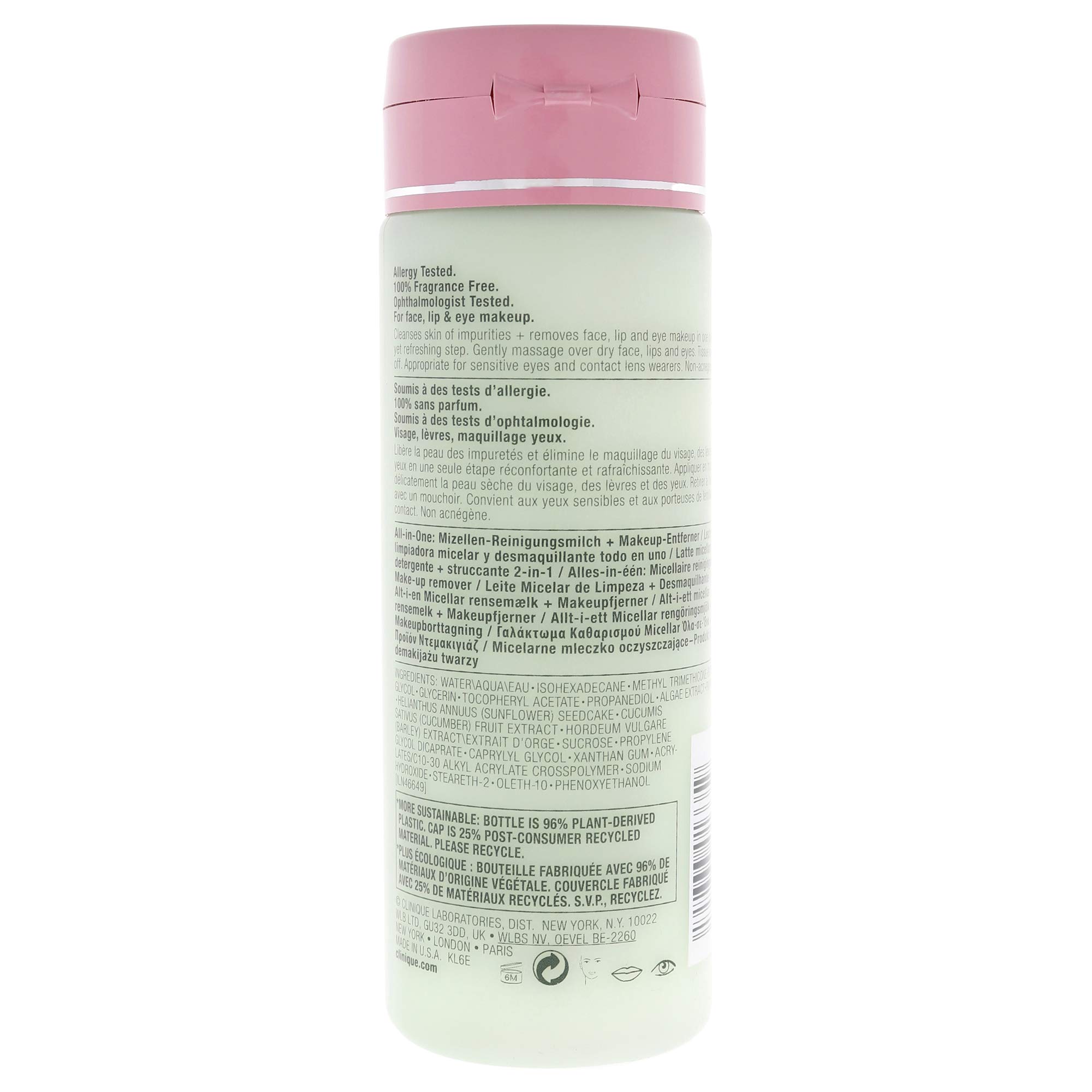 Clinique All About Clean Leche Micelar Limpiadora Todo en Uno + Desmaquillante Tipo II, 200 ml