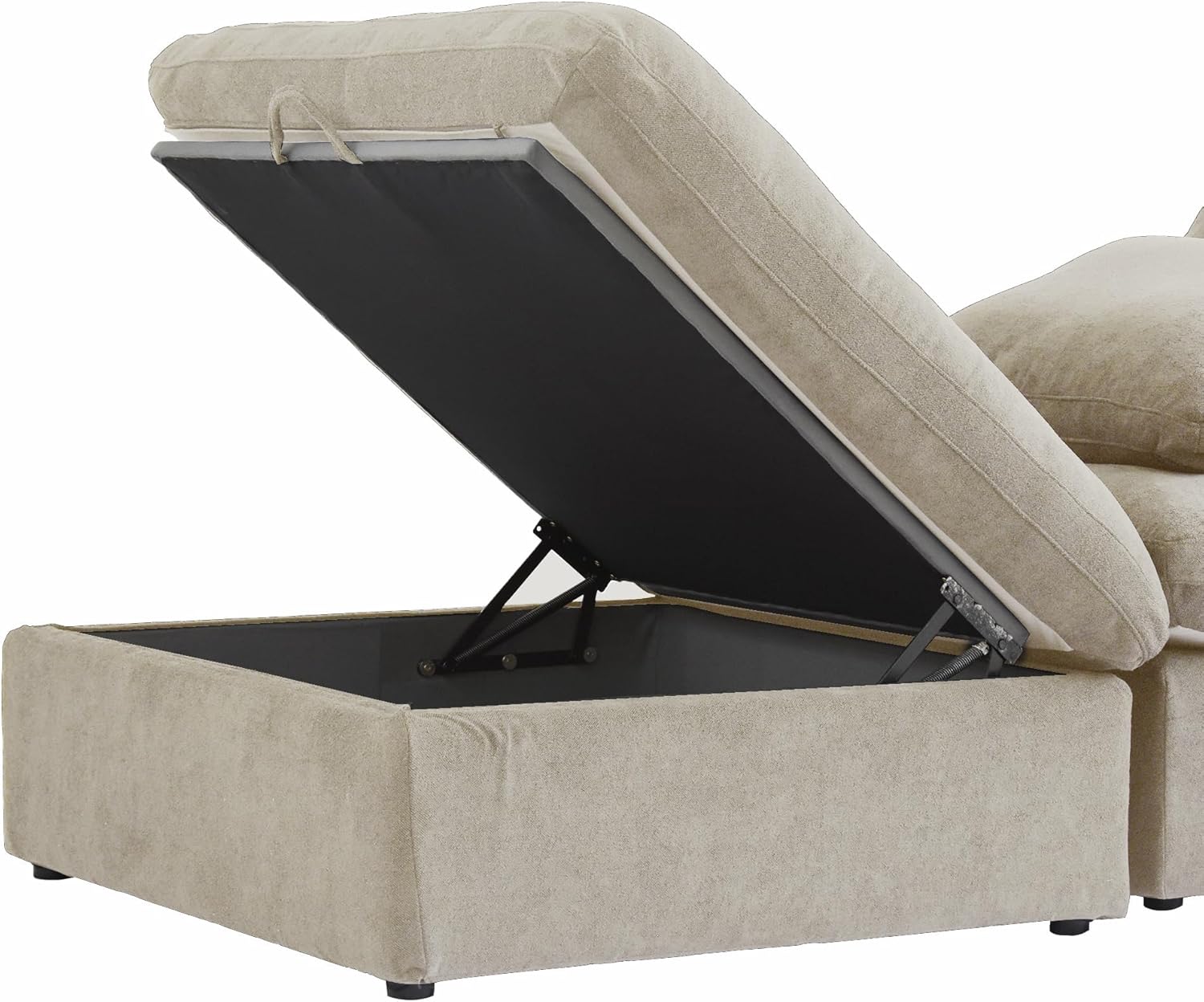 JACH 160" Cloud Sectional Couch, Overzised Down Filled Comfy Couch, 8 Seater Convertible Modular Cloud Sofa for Living Room, Minimalist Deep Seat Modern Couches,Sofa Cover Removable, Khaki