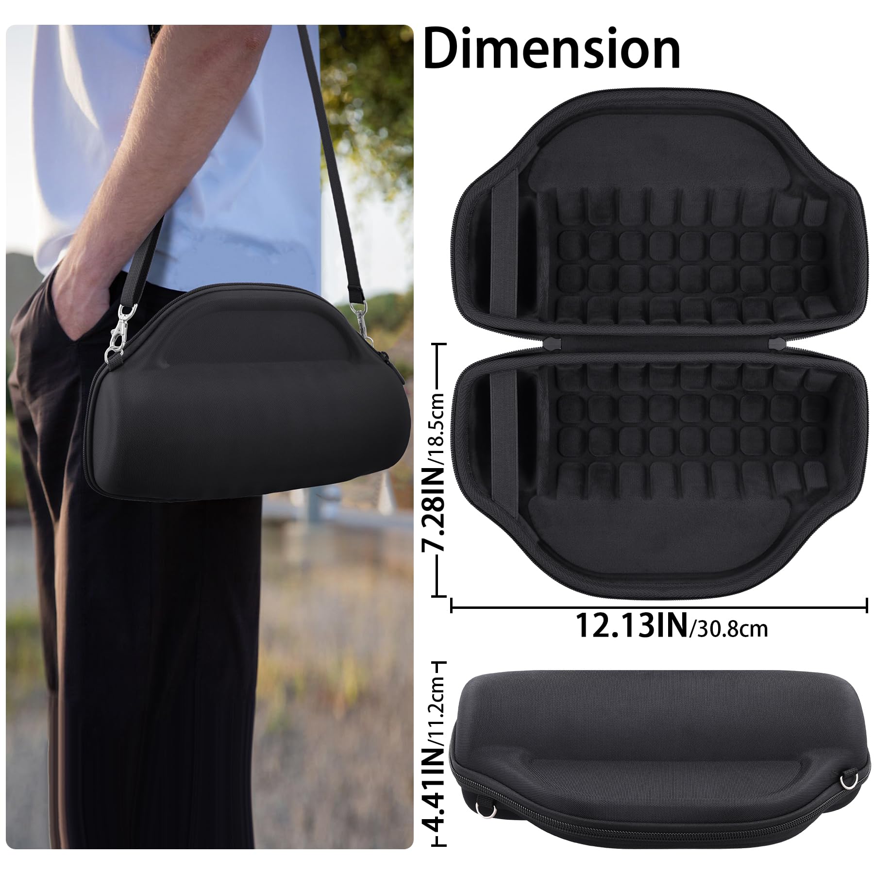co2CREA Dur Étui de Voyage Rigide Housse Cas Coque pour JBL Charge 6 Haut-Parleur Bluetooth Portable, étui Seulement