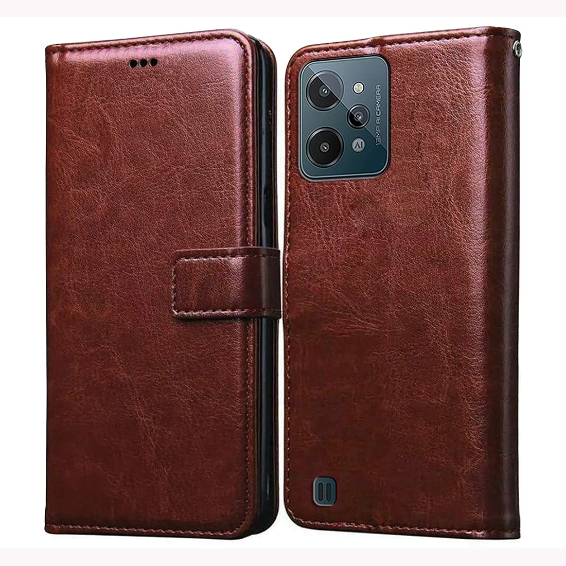 Casotec Flip Cover for Realme C31 4G | Premium Leather Finish | Inbuilt Pockets & Stand | Flip Case for Realme C31 4G (Brown) (B0B7PRZR8J) Amazon Price History, Amazon Price Tracker