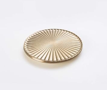 Futagami Handcrafted Ihada Finish Metal Brass Coaster Pair - Kobo Light Beam