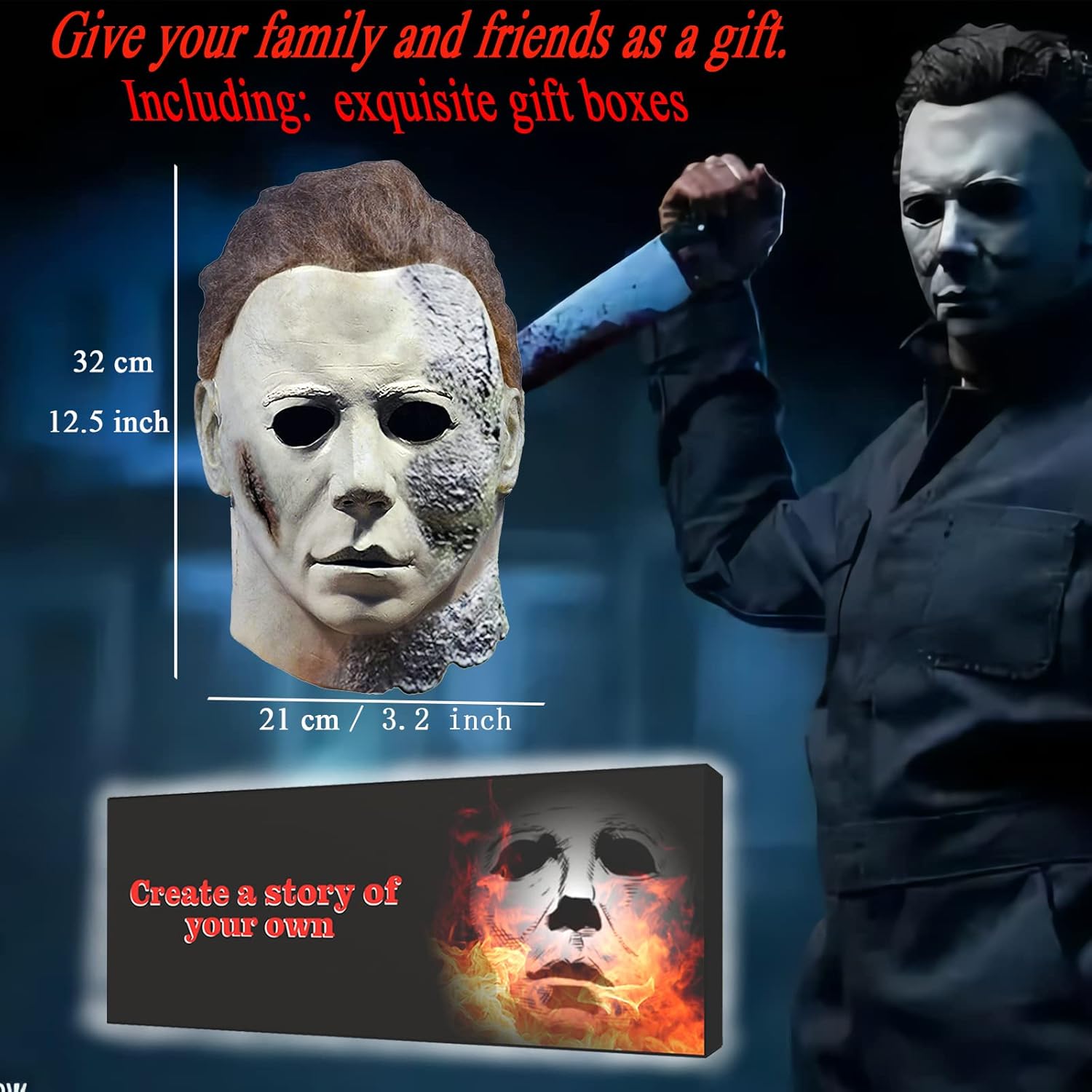 Miniatura 2 de Máscara de Michael Myers y disfraz de Michael Myers, máscaras de Micheal Myers para adultos, espeluznante micheal myers Halloween, máscara original