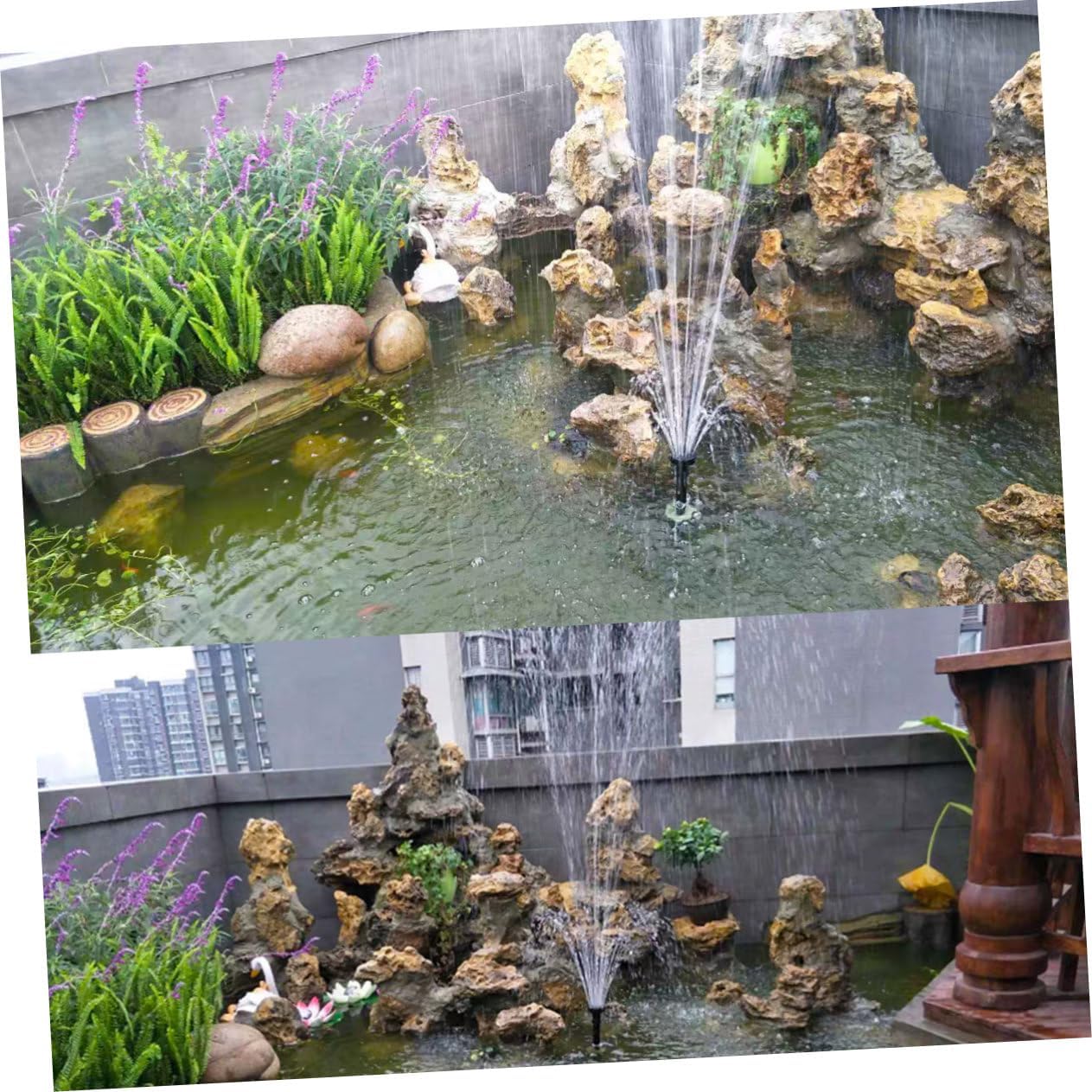 2.5W Solar Powered Pump Submersible Fountain for Garden Aquarium Patio Rate Maximum Spray Height for Water Circulation Decoration