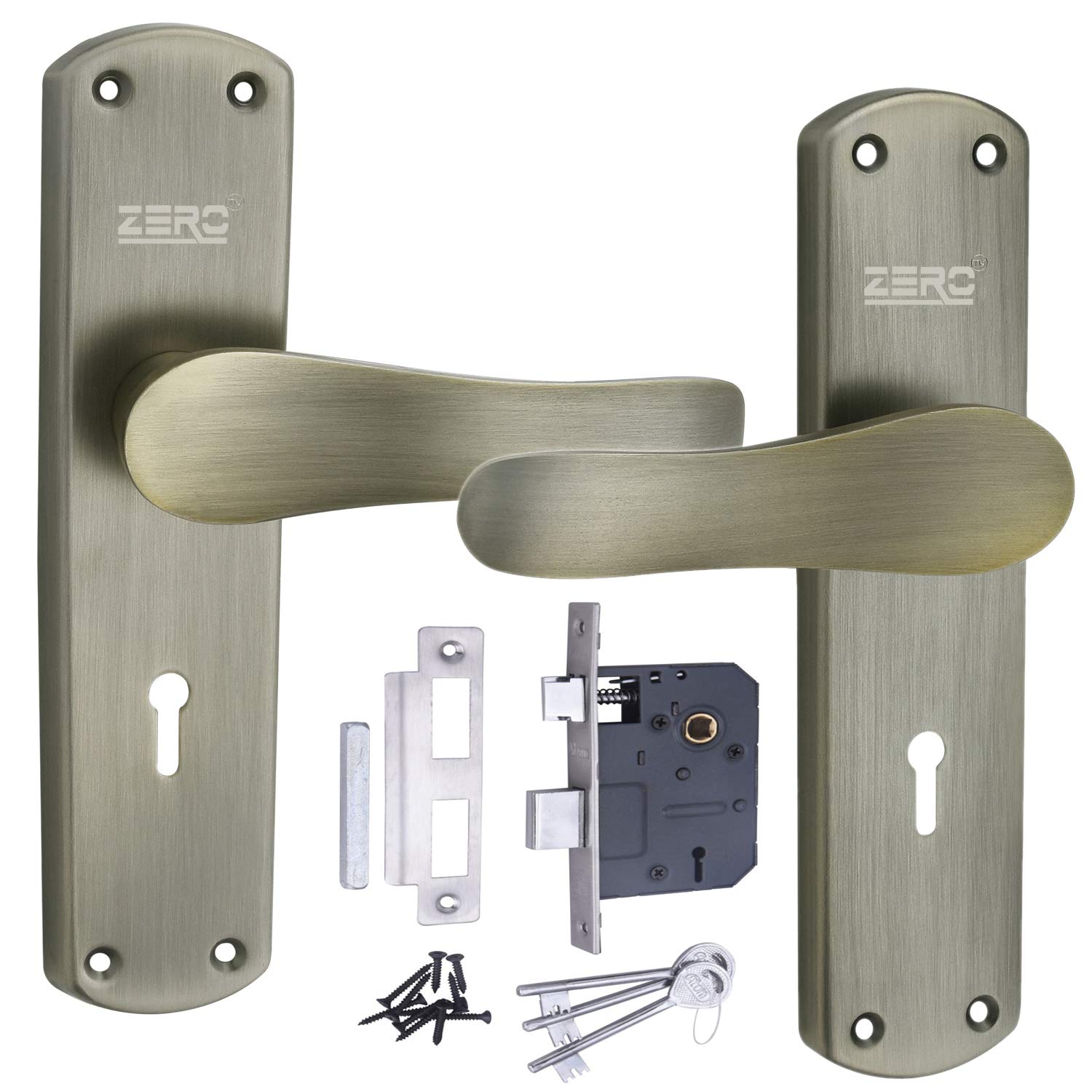 ZERO ERROR Mortise Door Lock 804 K.Y. 7.5 Inch Mortice Handle Pair in Antique Finish with Legend 65 mm Brass Dead Bolt Double Action 6 Lever Lock. (B07XY7LLD8) Amazon Price History, Amazon Price Tracker