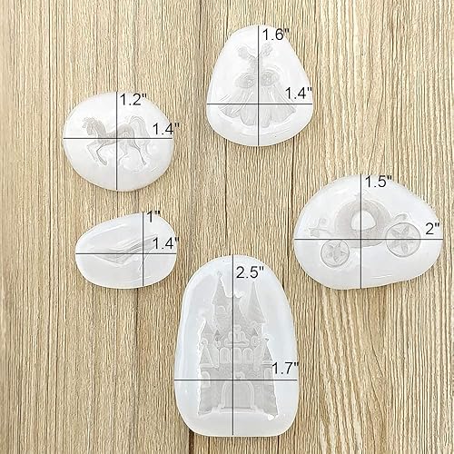 Miniatura 7 de FA 5 moldes de silicona para fondant, cuentos de hadas, castillo, calabaza, carruaje, vestido de princesa, zapatos de cristal, molde de caramelo de