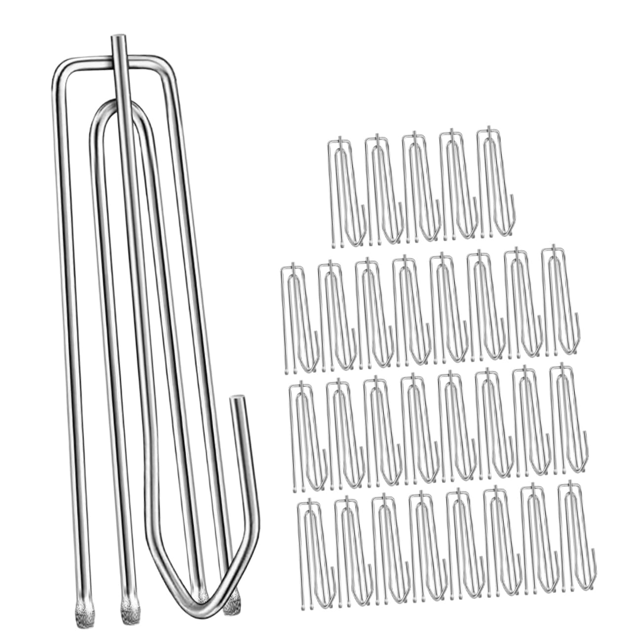 Ganchos metálicos para cortinas plisadas de ventana y ducha en acero inoxidable