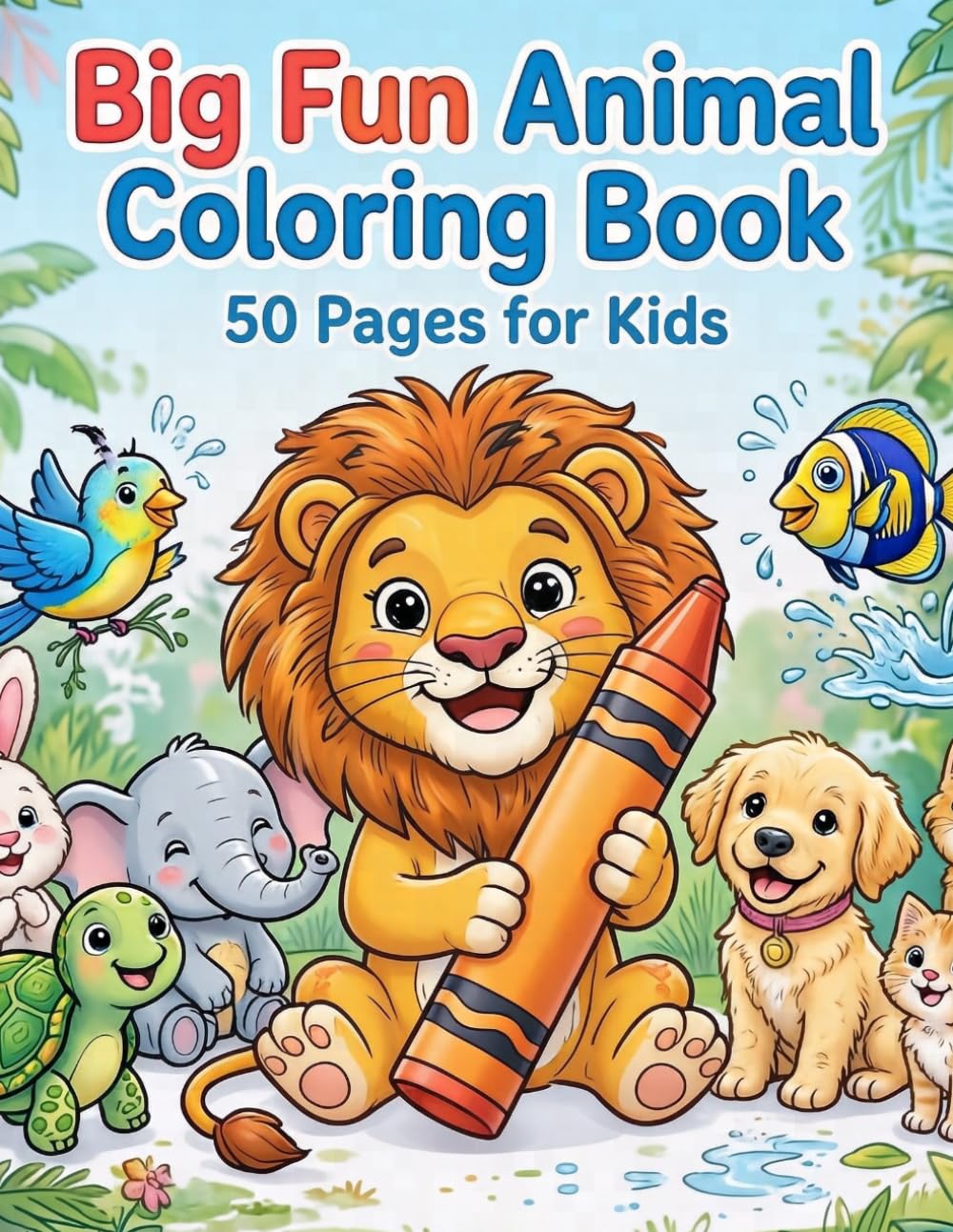 Fun coloring book for kids: 50 Charming Animals to Color: 50 Charming Animal for Kids