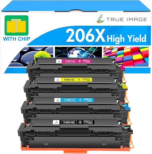 Instant Gratification 206X Toner Cartridges 4 Pack High Yield: MFP M283cdw M255dw M283fdw 206A Set Compatible Replacement for HP 206X for HP Color Laserjet Pro MFP M283fdw M283cdw M283 Printer Ink...