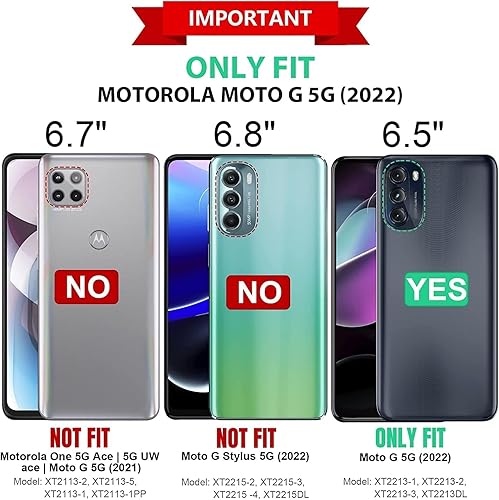 Miniatura 9 de NZND Funda para Motorola Moto G 5G (2022) con protector de pantalla de vidrio templado (cobertura máxima), protección de cuerpo completo grado