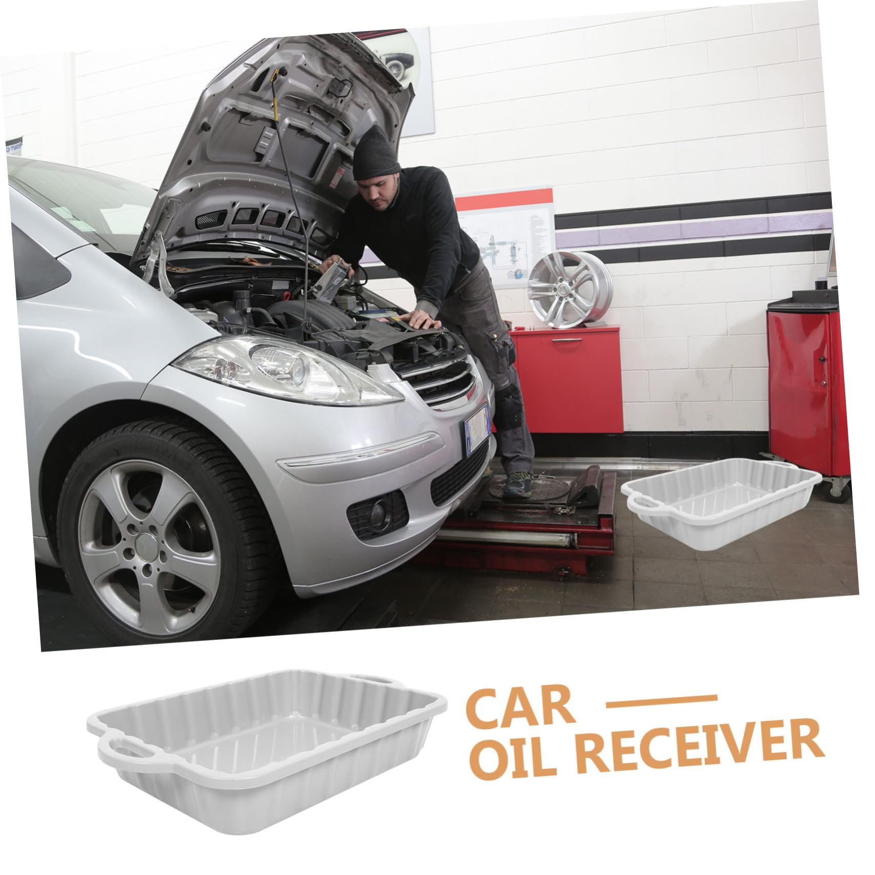 Alipis Bac de Vidange Grosse Capacité en Plastique pour Huile Moteur Accessoire Polyvalent pour Réparation et Entretien Automobile en Atelier