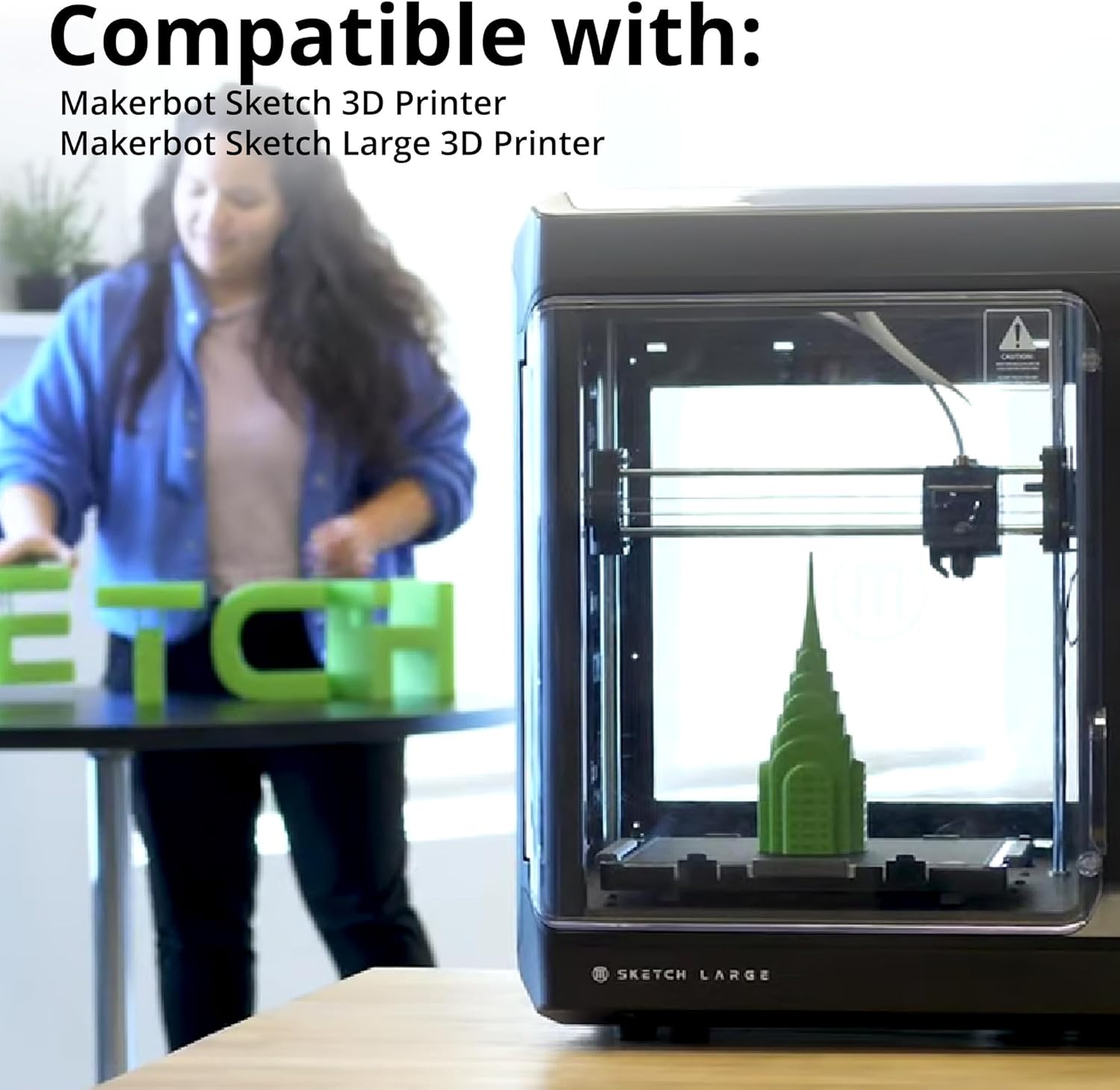 MakerBot 375-0084A Metallic Color Series 1.75mm PLA Filament for Sketch and Sketch Large Printers (Shimmering Silver, 2.2 Lb)