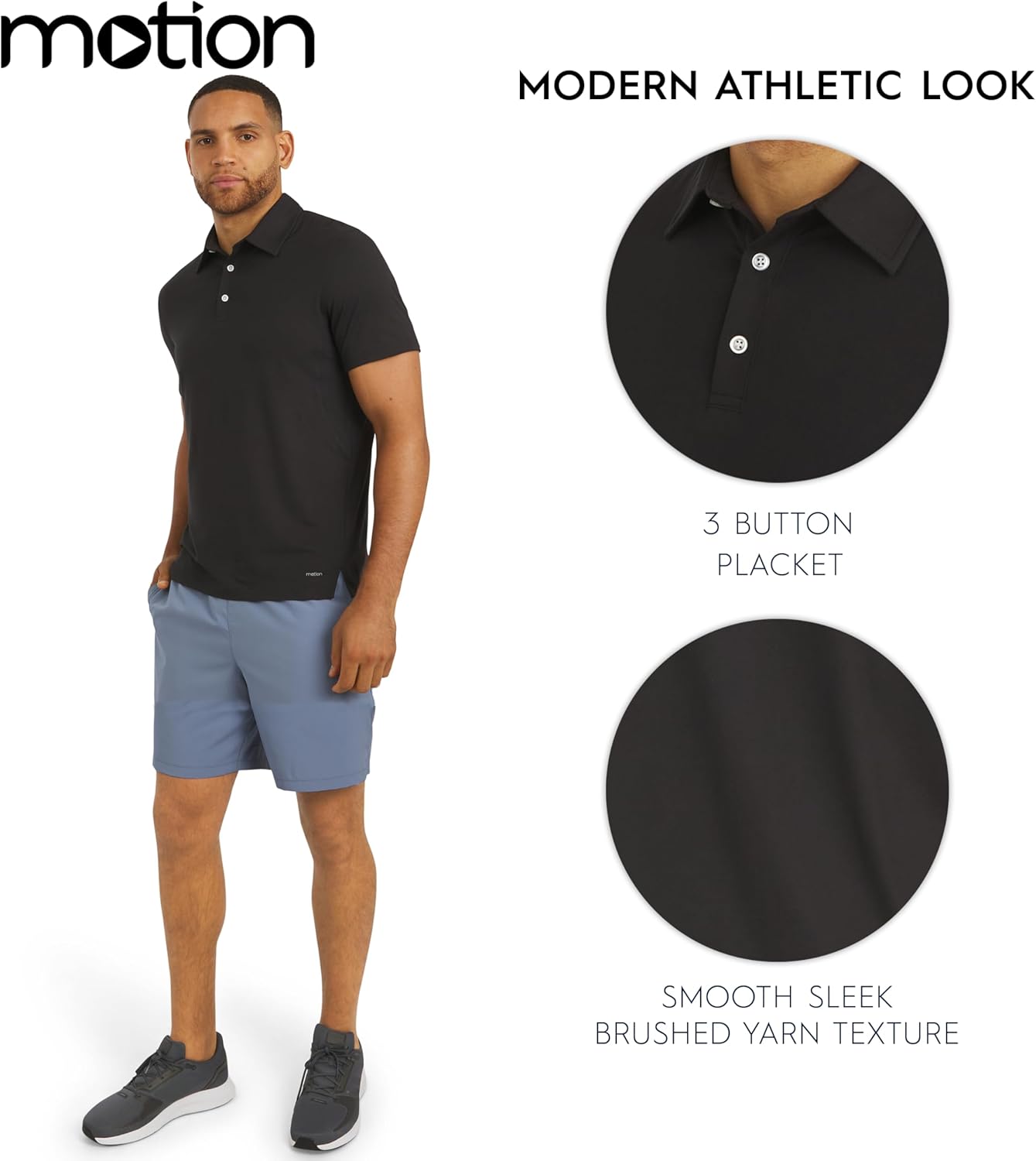 Motion Men's Slim Fit Active Performance and Everyday Super Soft Stretchable Polo Shirt (S-XL) - Image 6