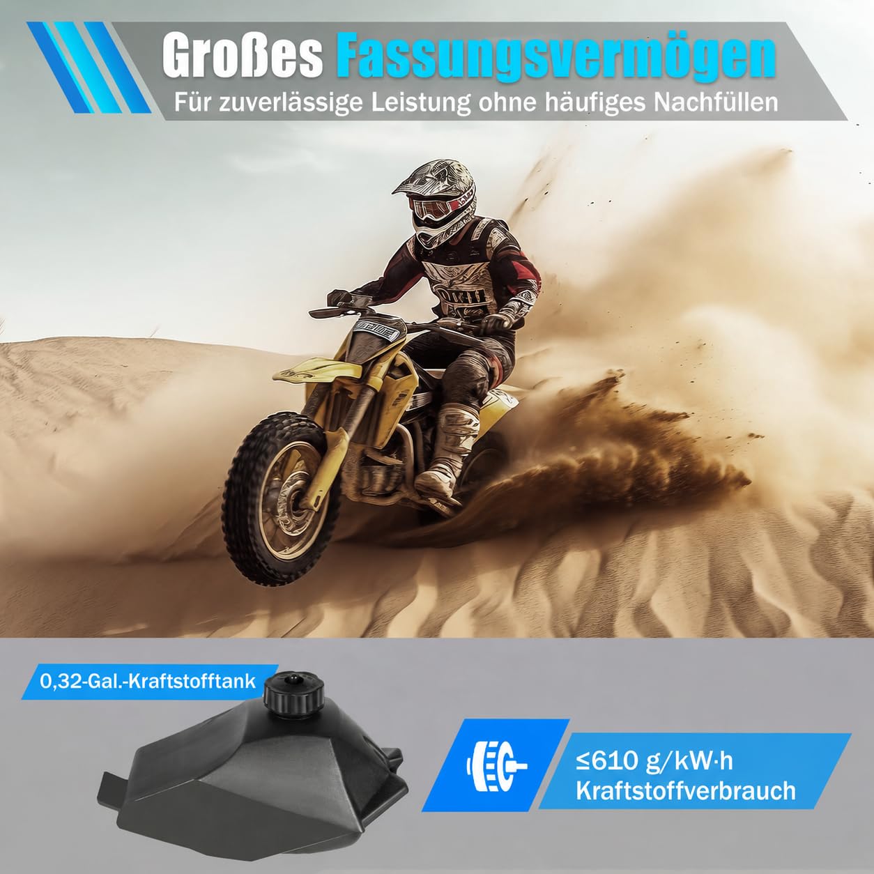 50ccm Motor 49ccm 2-Takt Pocket Bike Motor mit Vergaser, Mini Cross Engine ATV Quad Dirtbike Motoren Seilzugstart Einzelzylinder