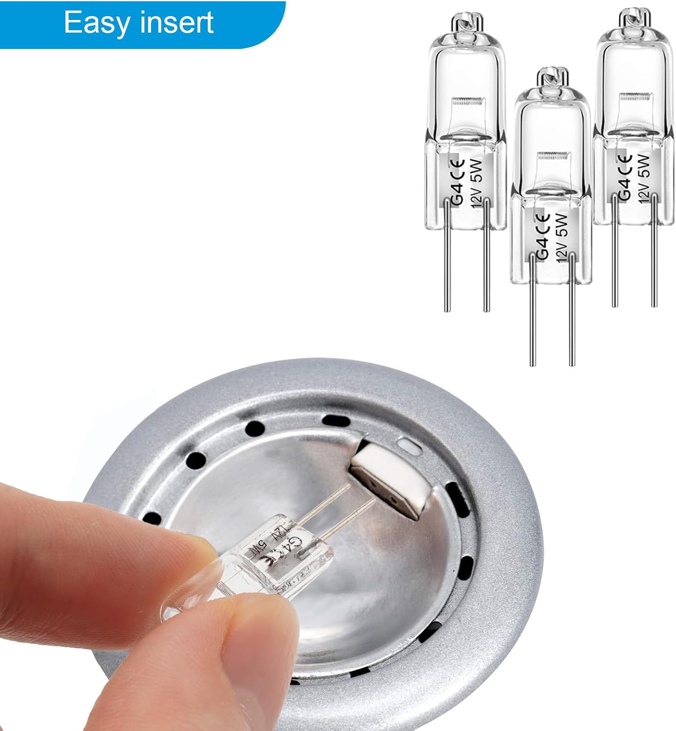 WeshLMPO G4 Bulb 5W Halogen Light Bulb 2 Pin 12V G4 Light Bulbs Replacement for Under Cabinet Puck Light, Chandeliers, Landscape Lighting Desk Lamp 2700K Warm White