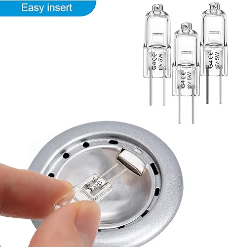 Miniatura 16 de Bombilla G4, bombillas halógenas de 12 V 20 W, 2 pines, bombillas G4 de repuesto para luz de disco debajo del gabinete, candelabros, luces