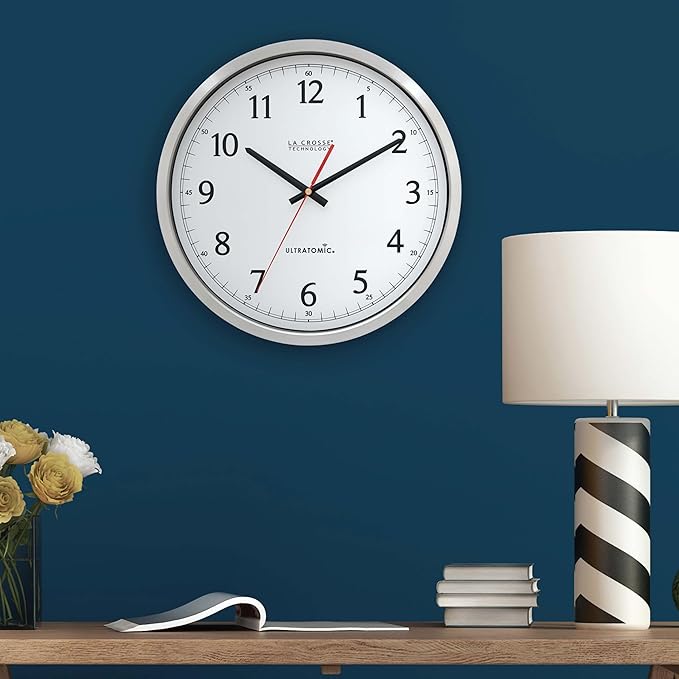 La Crosse Technology Reloj de Pared Acero Inoxidable 14 pulgadas miniatura 8