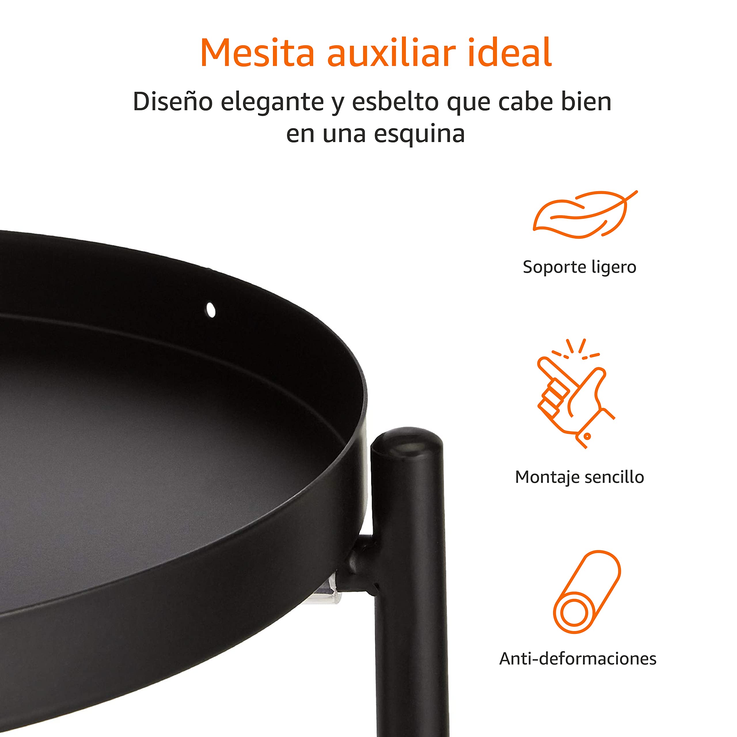 Amazon Basics Redondo Jardinera en negro