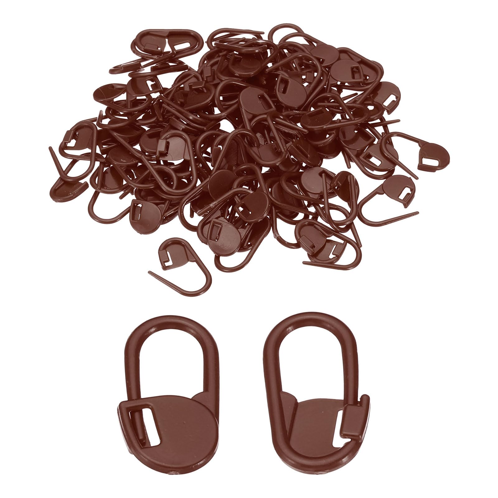 PATIKIL Crochet Stitch Markers, 100 Pack Plastic Knitting Markers Locking Stitch Marker for Sewing Crocheting DIY Craft, Brown