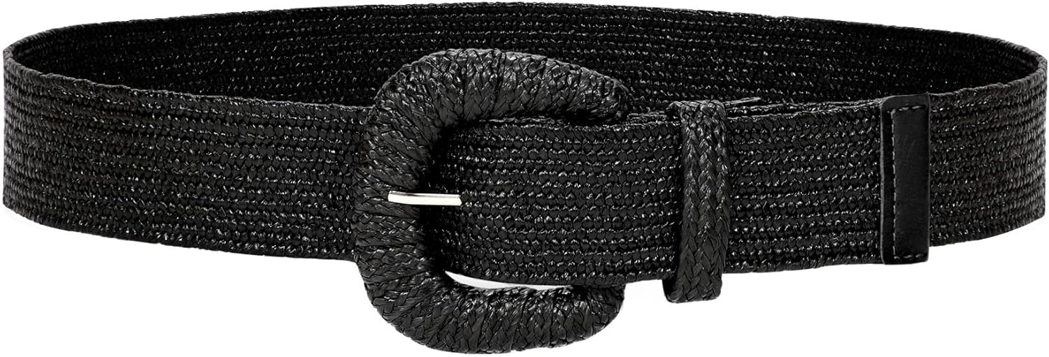 Straw Woven Elastic Belt for Women Stretchy Belts for Dress Fashion Boho Waist Belt Rattan Raffia Ladies Belts - Image 6