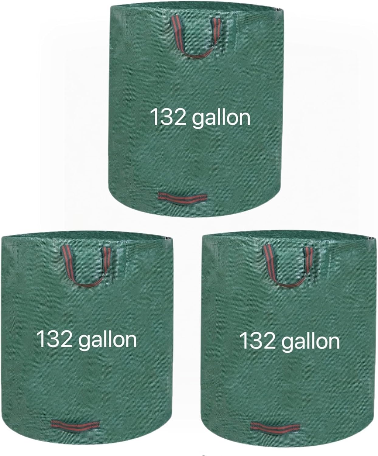 Reusable Garden Trash Bags Durable Padded Material Yard Waste Bags 132 Gallon 3Pack - Yard Waste Bags