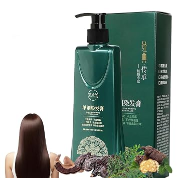 Mild Formula Long Lasting Hair Dye Set,Nourishing Plant-Based Hair Color Dye Cream,Plant Single Dose Dye,Plant Extracts Shampoo, for Gray Coverage Chestnut Brown