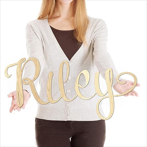 Letrero de madera con nombre personalizado de 6 a 60 pulgadas de ancho, letrero de nombre de madera personalizado, letrero de nombre para niño o