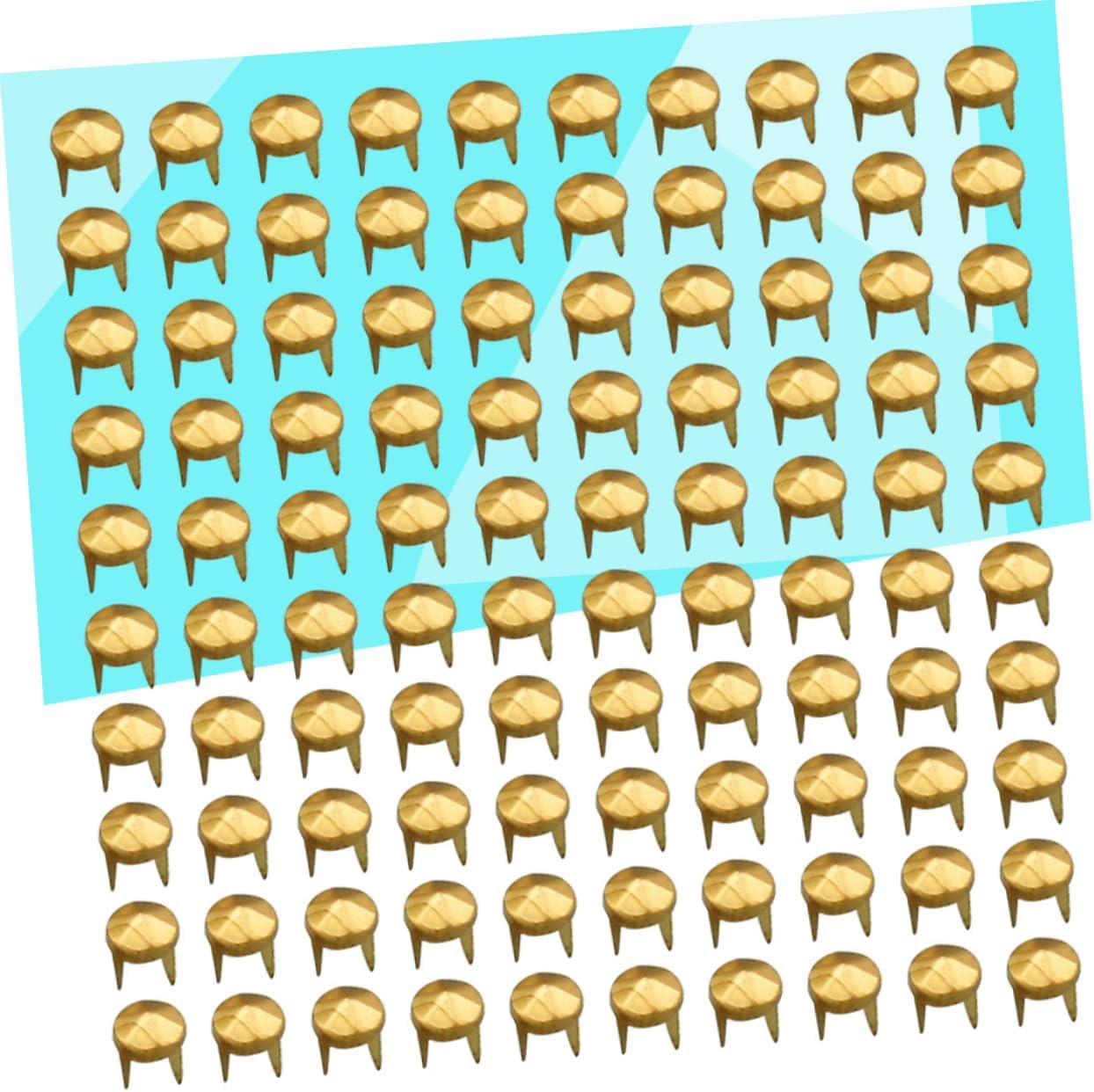 Gadpiparty 100pcs DIY Brass Prong Rivets Hexagon Studs for Punk Shoes Clothing Belt Decor Golden Nails for Custom Fashion Accessories