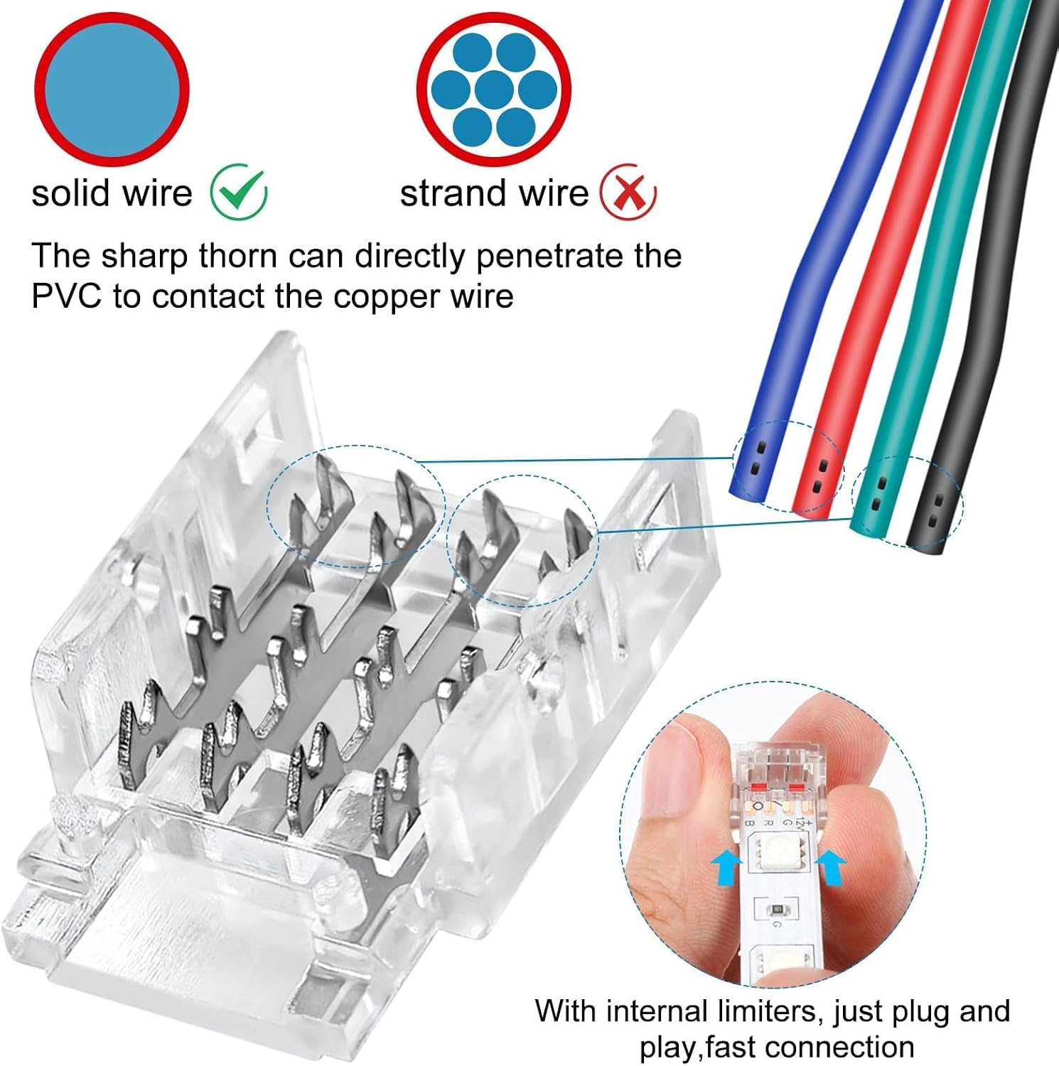 20-Pack 4 Pin 8mm RGB LED Strip Connectors image 3