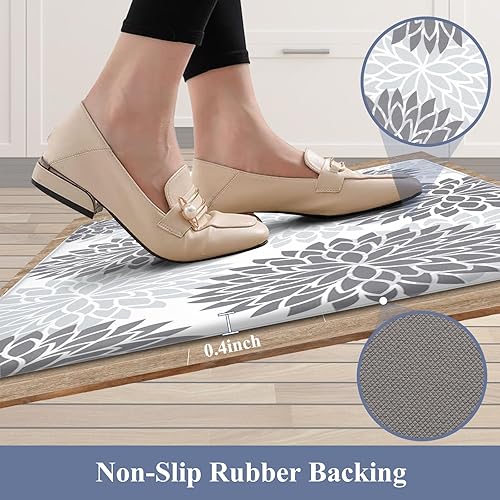Miniatura 56 de HEBE Kitchen Mat 20"x71" Anti Fatigue Floor Mat Runner Non Slip Kitchen Mats for Floor Waterproof Kitchen Rugs and Mats Ergonomic Cushioned Comfort